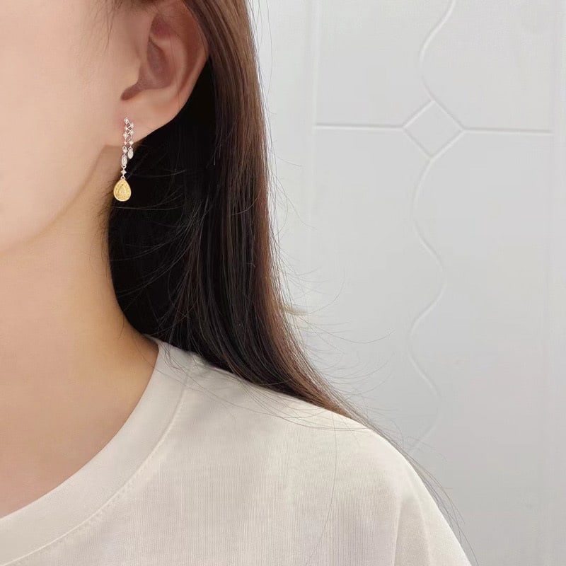 14k Gold 0.48 Ctw Natural Yellow Diamond & Diamond Earrings - 5