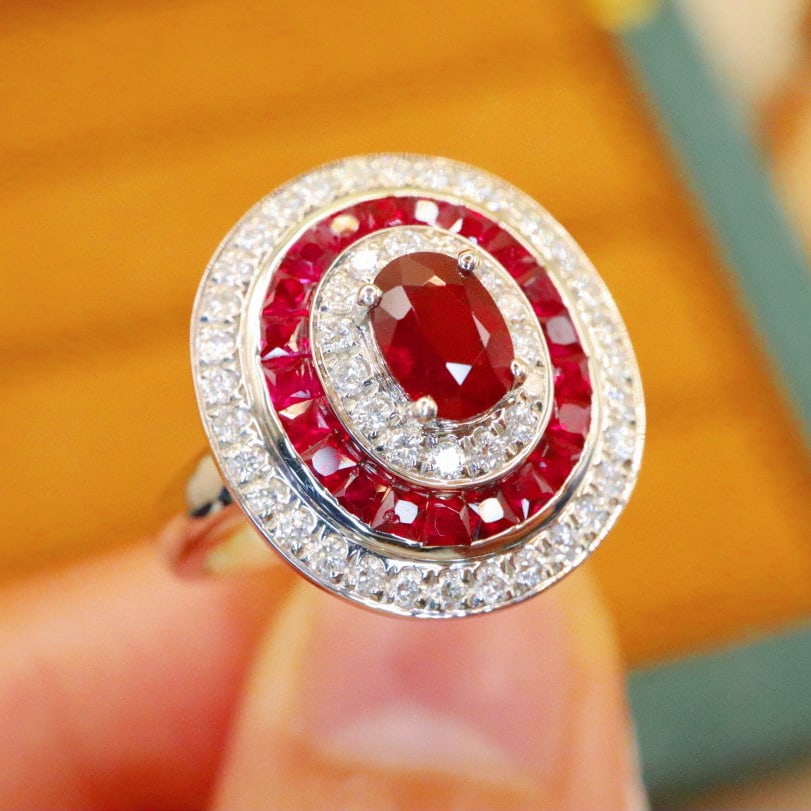 14k Gold 1.32 Ctw Natural Ruby & Diamond Ring - 3