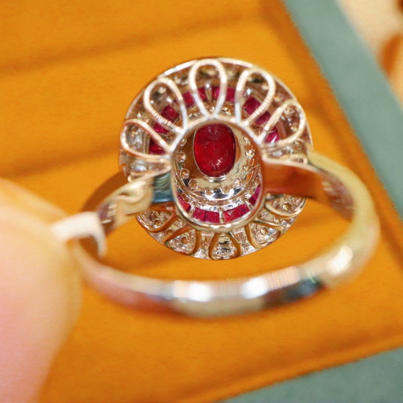 14k Gold 1.32 Ctw Natural Ruby & Diamond Ring - 4
