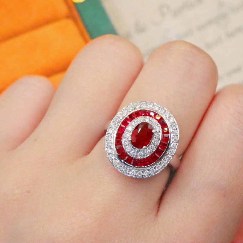 14k Gold 1.32 Ctw Natural Ruby & Diamond Ring - 5