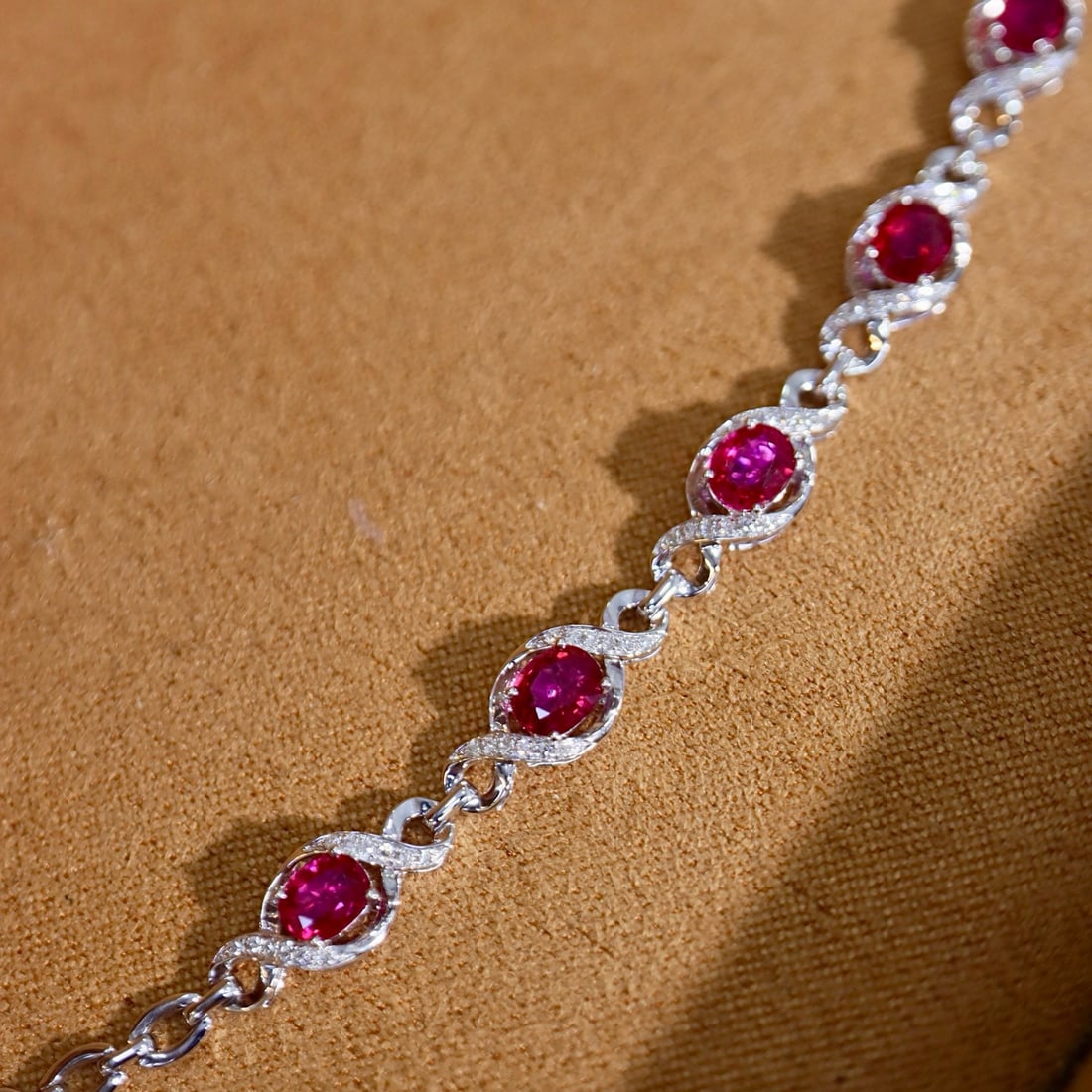 14k Gold 2.83 Ctw Natural Ruby & Diamond Bracelet (1 of 9)