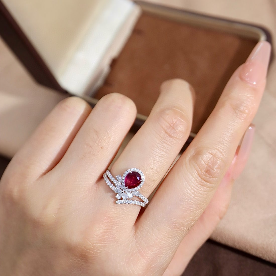 14k Gold 1.68 Ctw Natural Ruby & Diamond Ring - 7