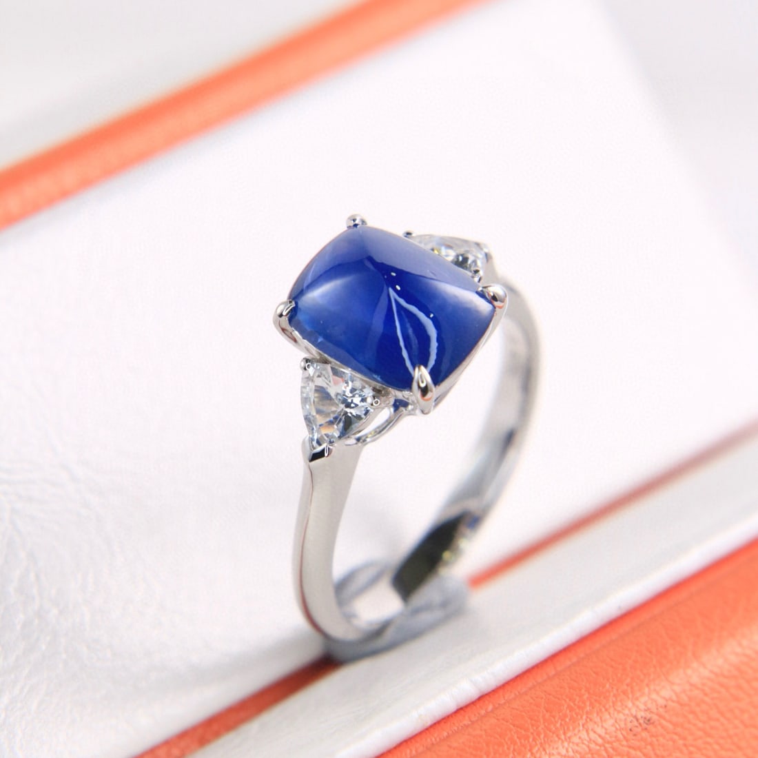 14k Gold 4.48 Ctw Natural Sapphire & Sapphire Ring - 7