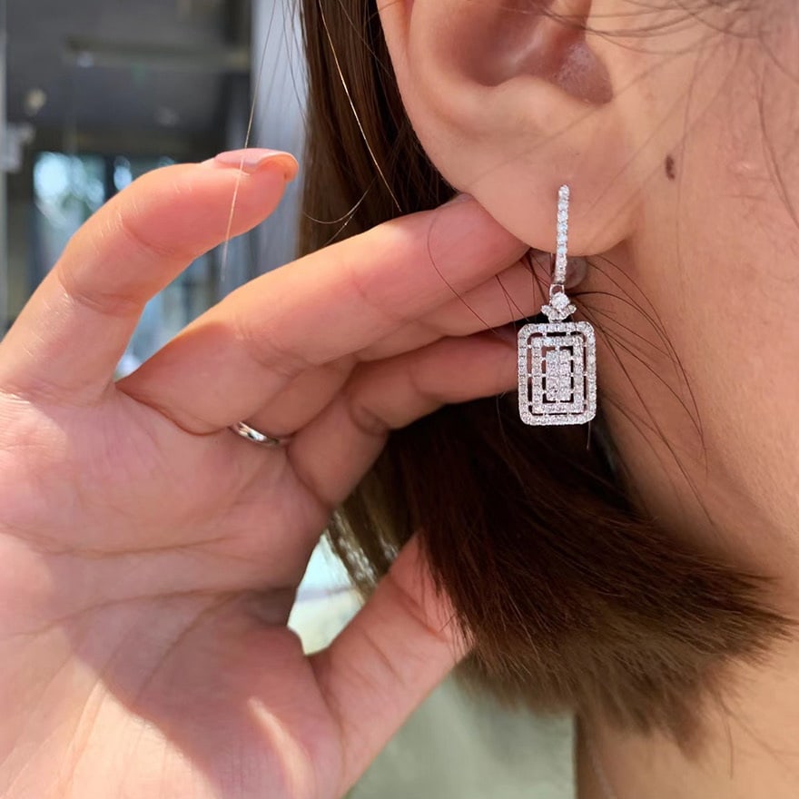 14k Gold 0.8 Ct Natural H Diamond Earrings - 2