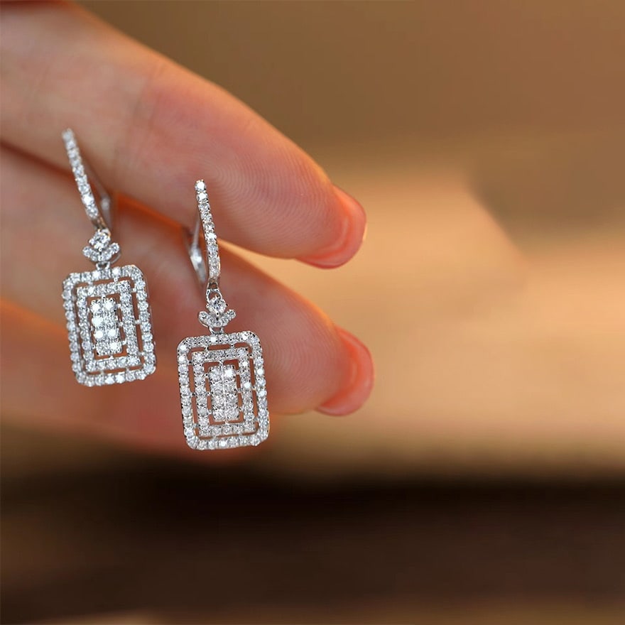 14k Gold 0.8 Ct Natural H Diamond Earrings - 3