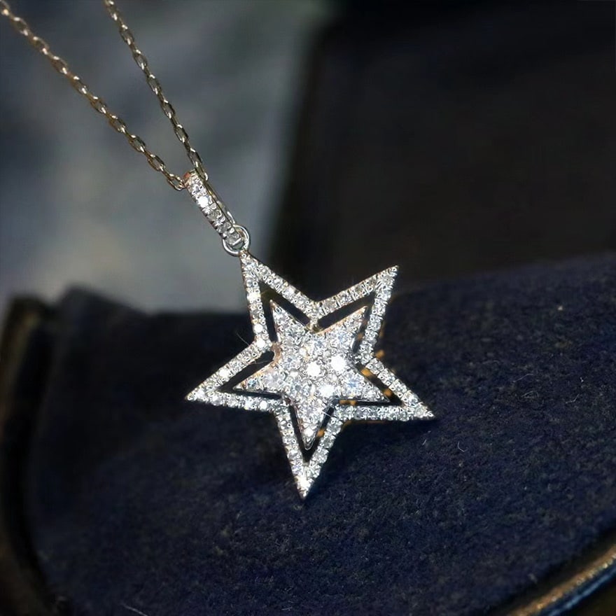 14k Gold 0.3 Ct Natural H Diamond Necklace: Ref:231088293 // gold content:14k gold // main gemstone:diamond // shape:round // carat weight:0. 3ct // clarity grade:vs-si // color:h // treatment:natural // cut grade:g // High Estimate: