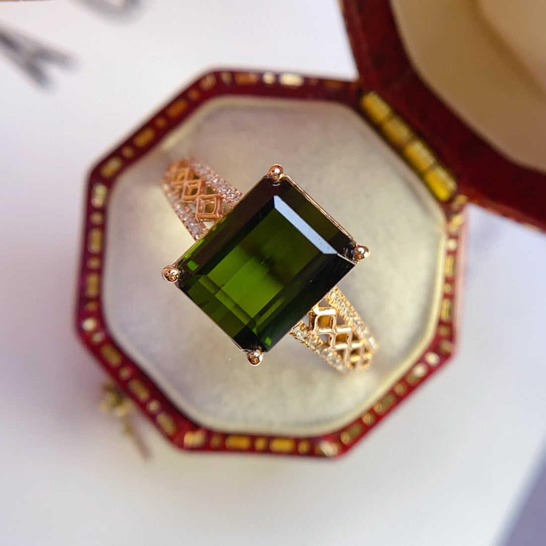 14k Gold 4.56 Ct Natural Tourmaline & Diamond Ring - 5