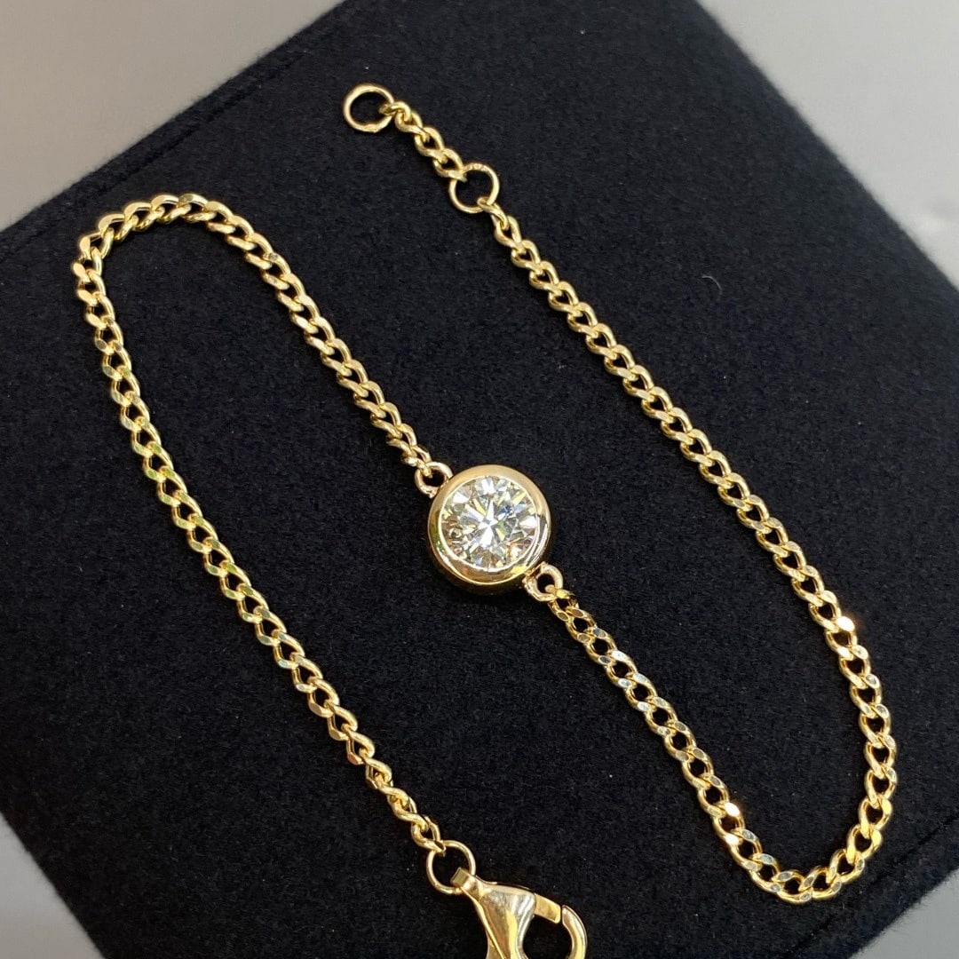 14k Gold 0.5 Ct Natural H Diamond Bracelet - 3