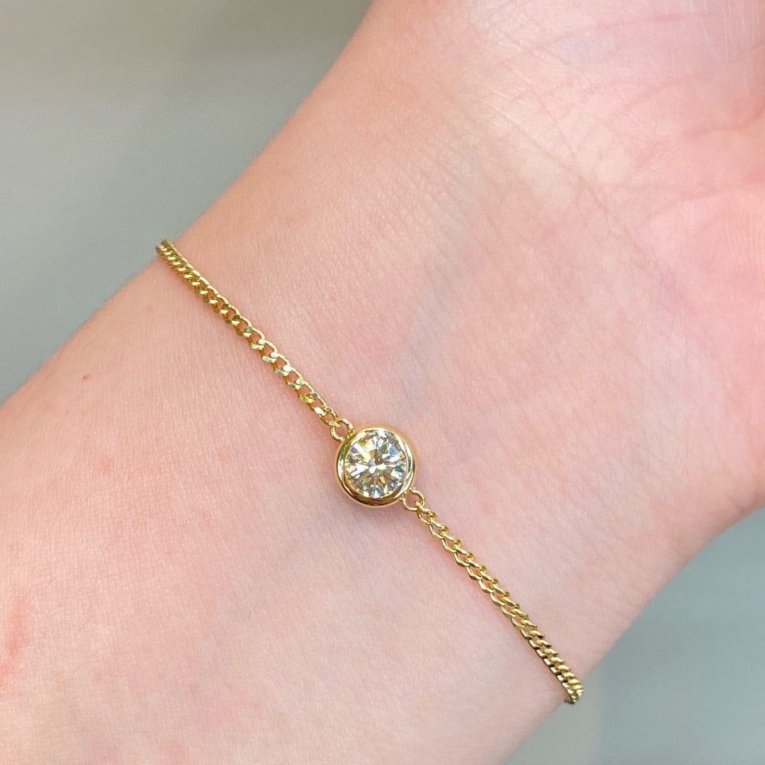 14k Gold 0.5 Ct Natural H Diamond Bracelet - 5