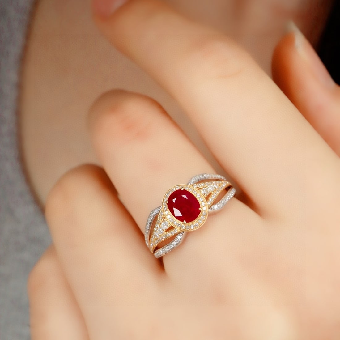 14k Gold 1.39 Ctw Natural Ruby & Diamond Ring - 5