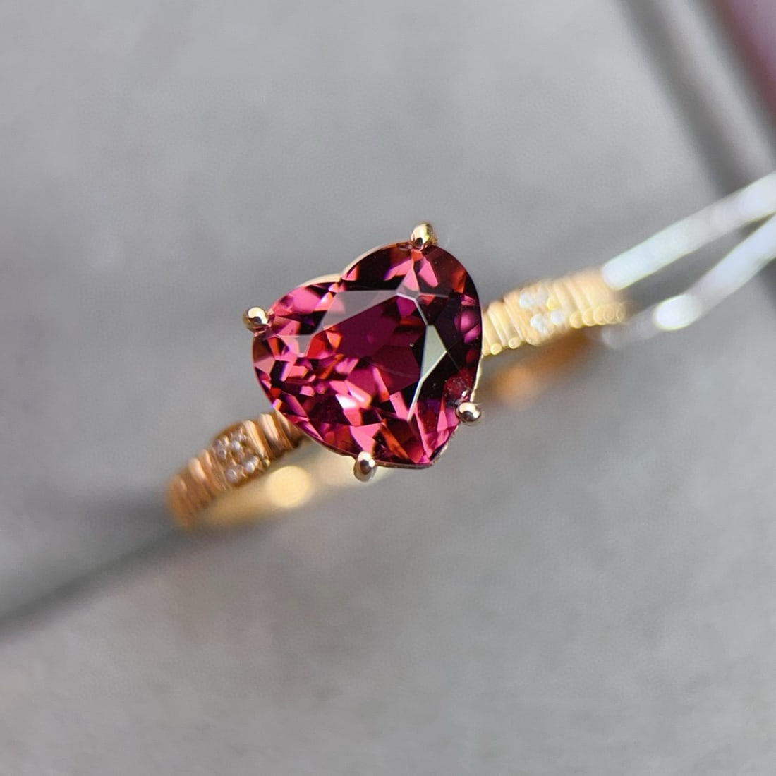 14k Gold 1.87 Ctw Natural Tourmaline & Diamond Ring - 6