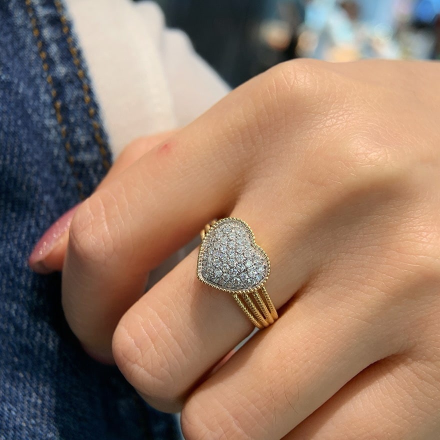 14k Gold 0.4 Ct Natural H Diamond Ring - 2