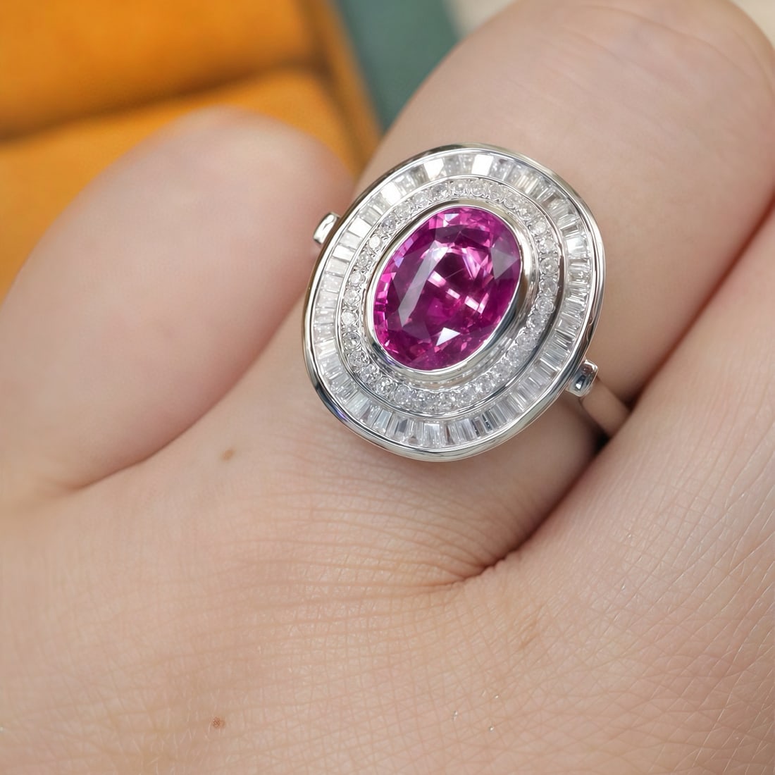 14k Gold 2.49 Ctw Natural Sapphire & Diamond Ring - 5