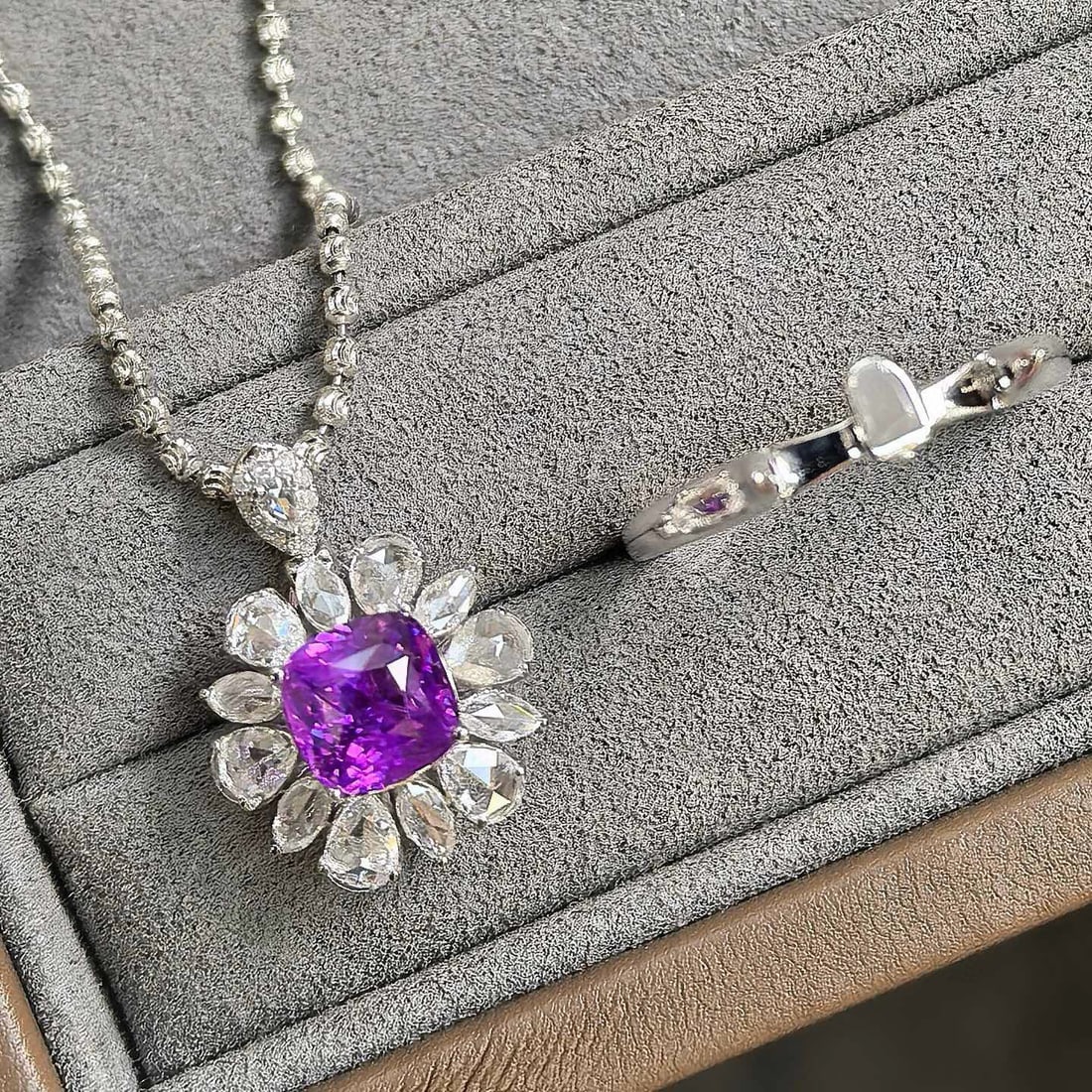 14k Gold 2.43 Ctw Natural Sapphire & Diamond Ring/pendant( Without Chain ) - 3