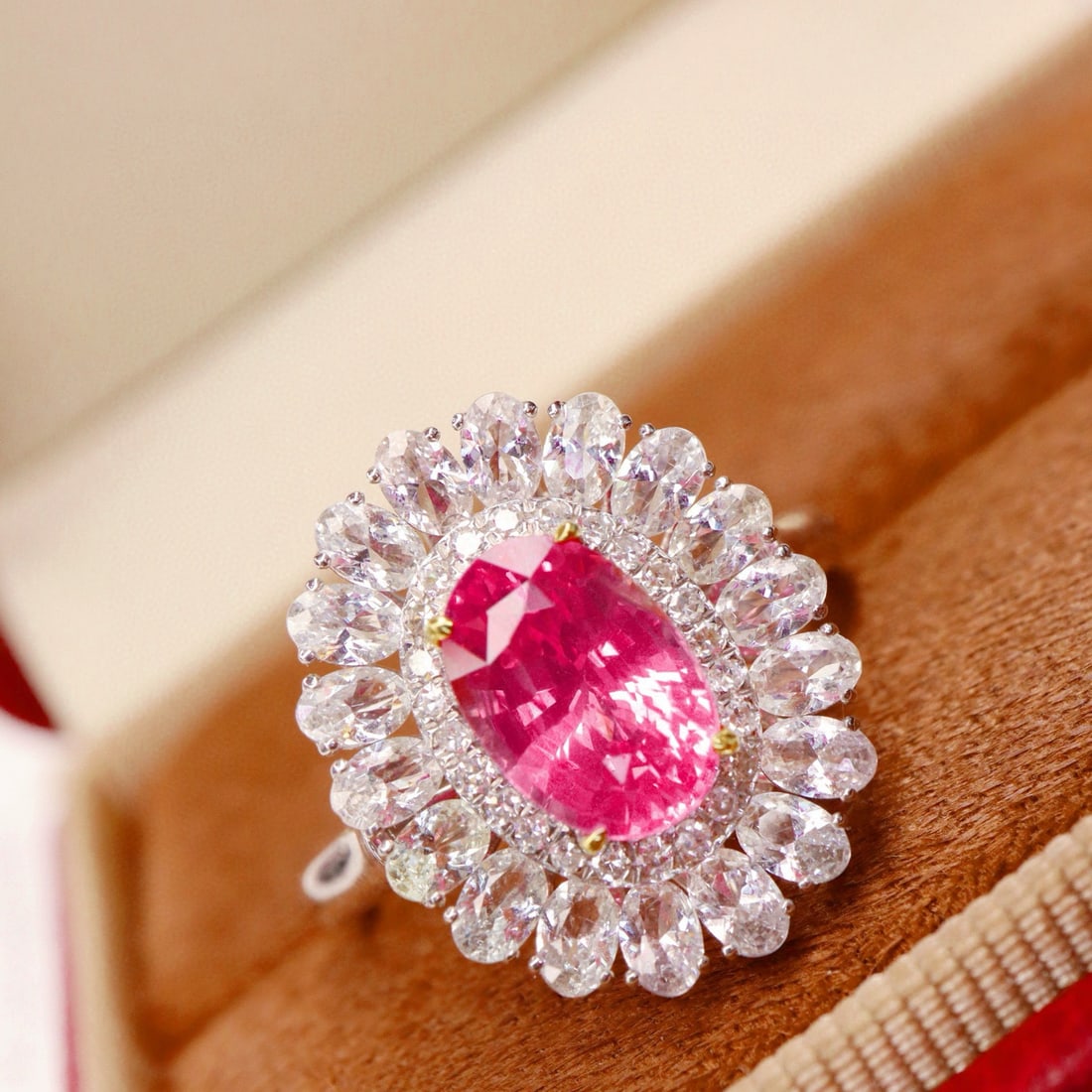 14k Gold 1.78 Ctw Natural Spinel & Diamond Ring/pendant( Without Chain ) - 2