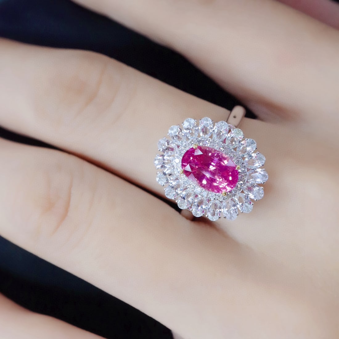 14k Gold 1.78 Ctw Natural Spinel & Diamond Ring/pendant( Without Chain ) - 4