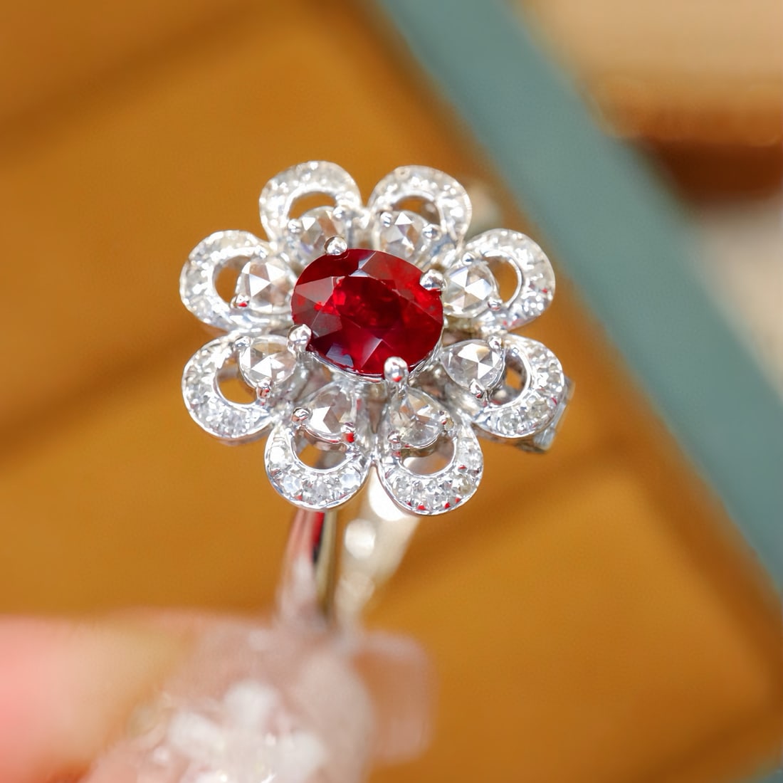 14k Gold 0.87 Ctw Natural Ruby & Diamond Ring/pendant( Without Chain ) - 2