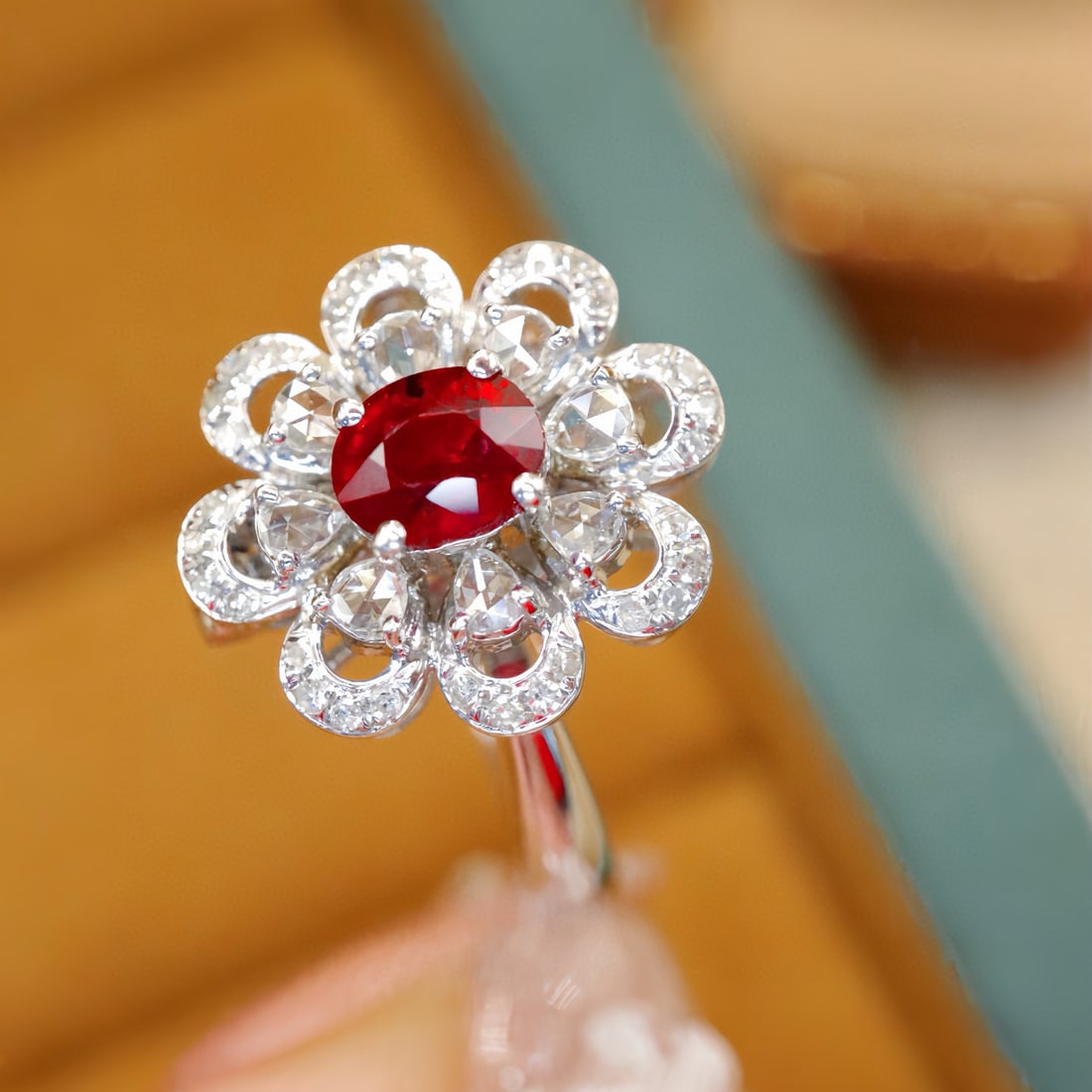 14k Gold 0.87 Ctw Natural Ruby & Diamond Ring/pendant( Without Chain ) - 3