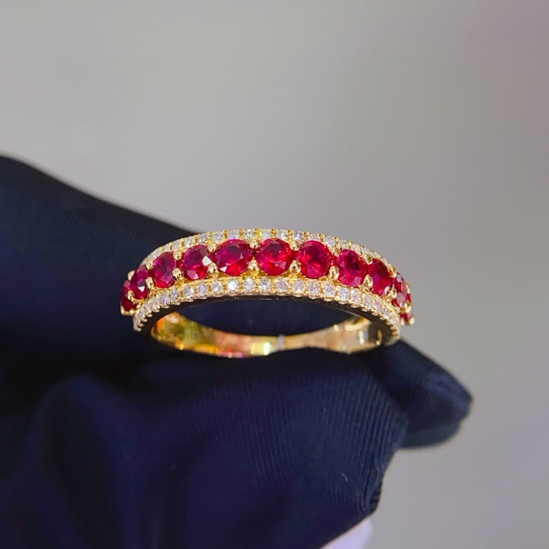 14k Gold 1.2 Ct Natural Ruby & Diamond Ring - 2