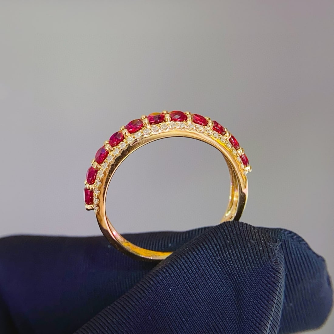14k Gold 1.2 Ct Natural Ruby & Diamond Ring - 3
