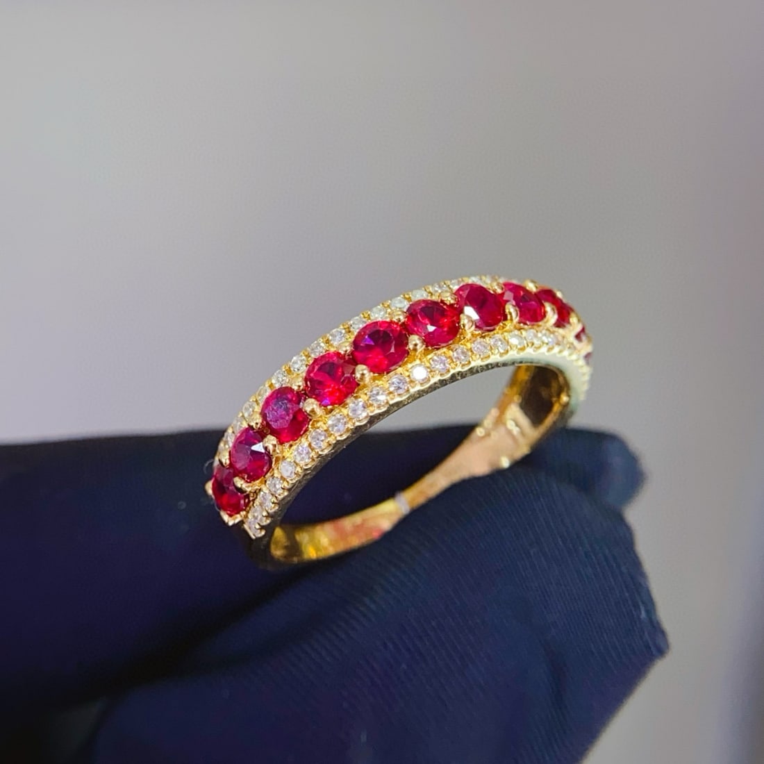 14k Gold 1.2 Ct Natural Ruby & Diamond Ring - 5