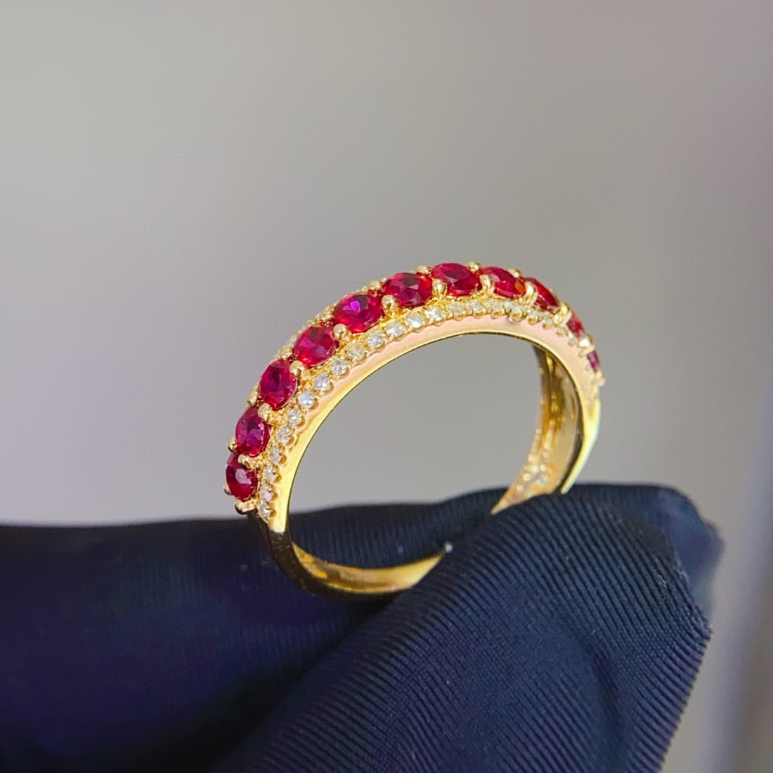 14k Gold 1.2 Ct Natural Ruby & Diamond Ring - 6