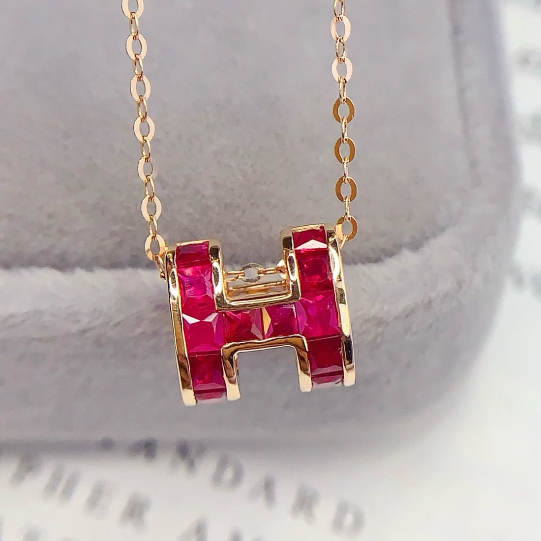 14k Gold 1 Ct Natural Ruby Necklace - 3