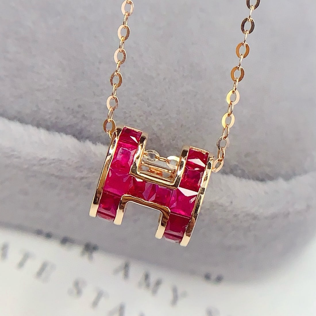 14k Gold 1 Ct Natural Ruby Necklace - 5