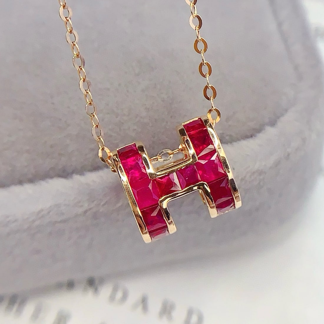 14k Gold 1 Ct Natural Ruby Necklace - 6