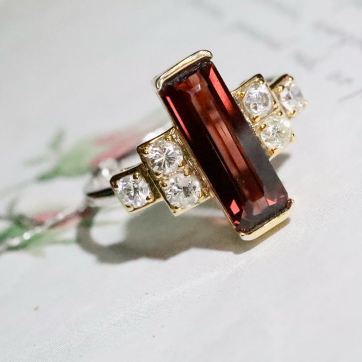 14k Gold 2.15 Ctw Natural Spinel & Diamond Ring - 4