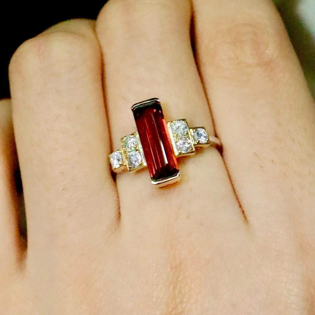 14k Gold 2.15 Ctw Natural Spinel & Diamond Ring - 5