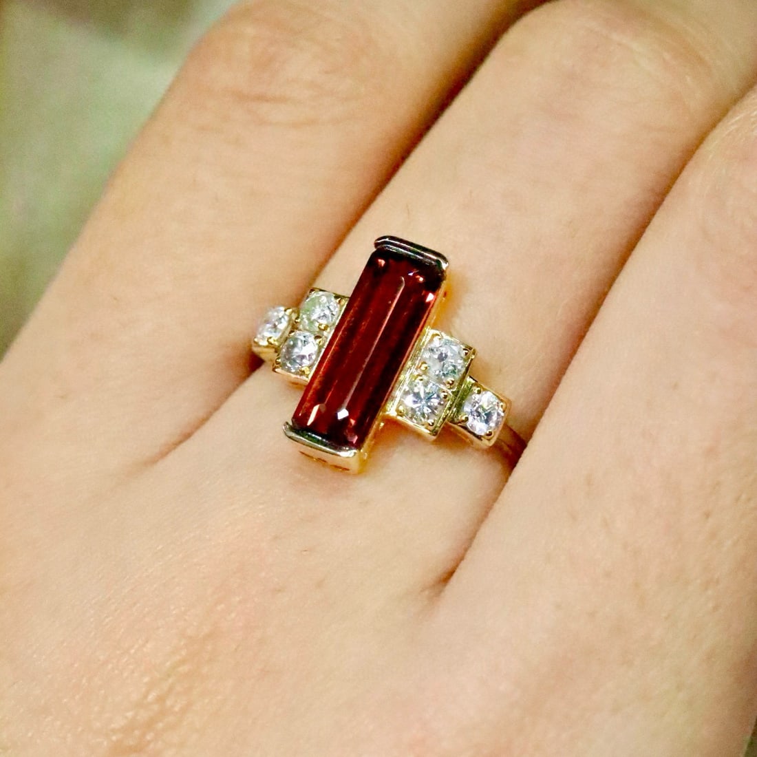 14k Gold 2.15 Ctw Natural Spinel & Diamond Ring - 6