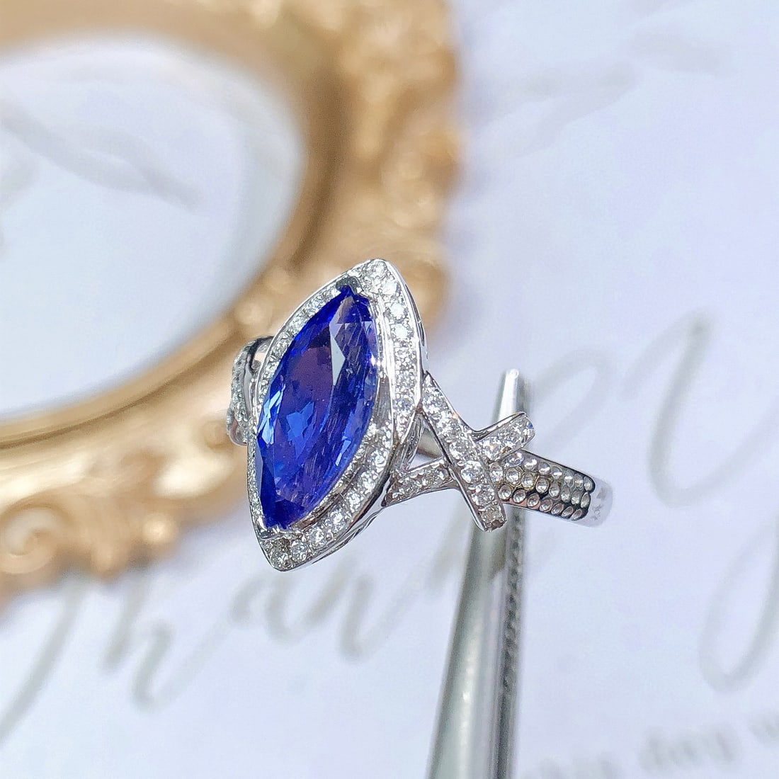 14k Gold 2.12 Ctw Natural Tanzanite & Diamond Ring - 2