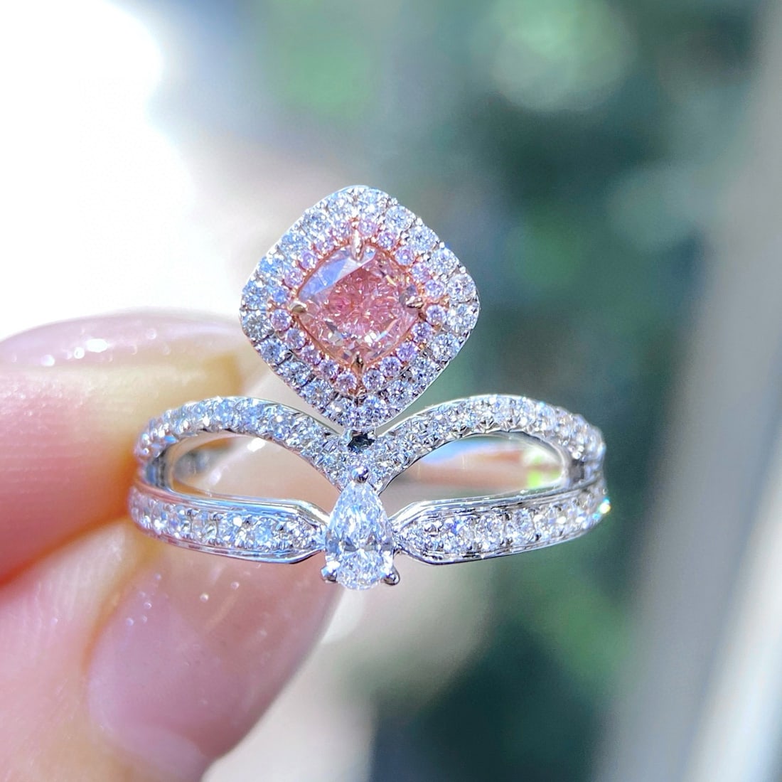 14k Gold 1.03 Ctw Natural Pink Diamond & Diamond Ring - 2