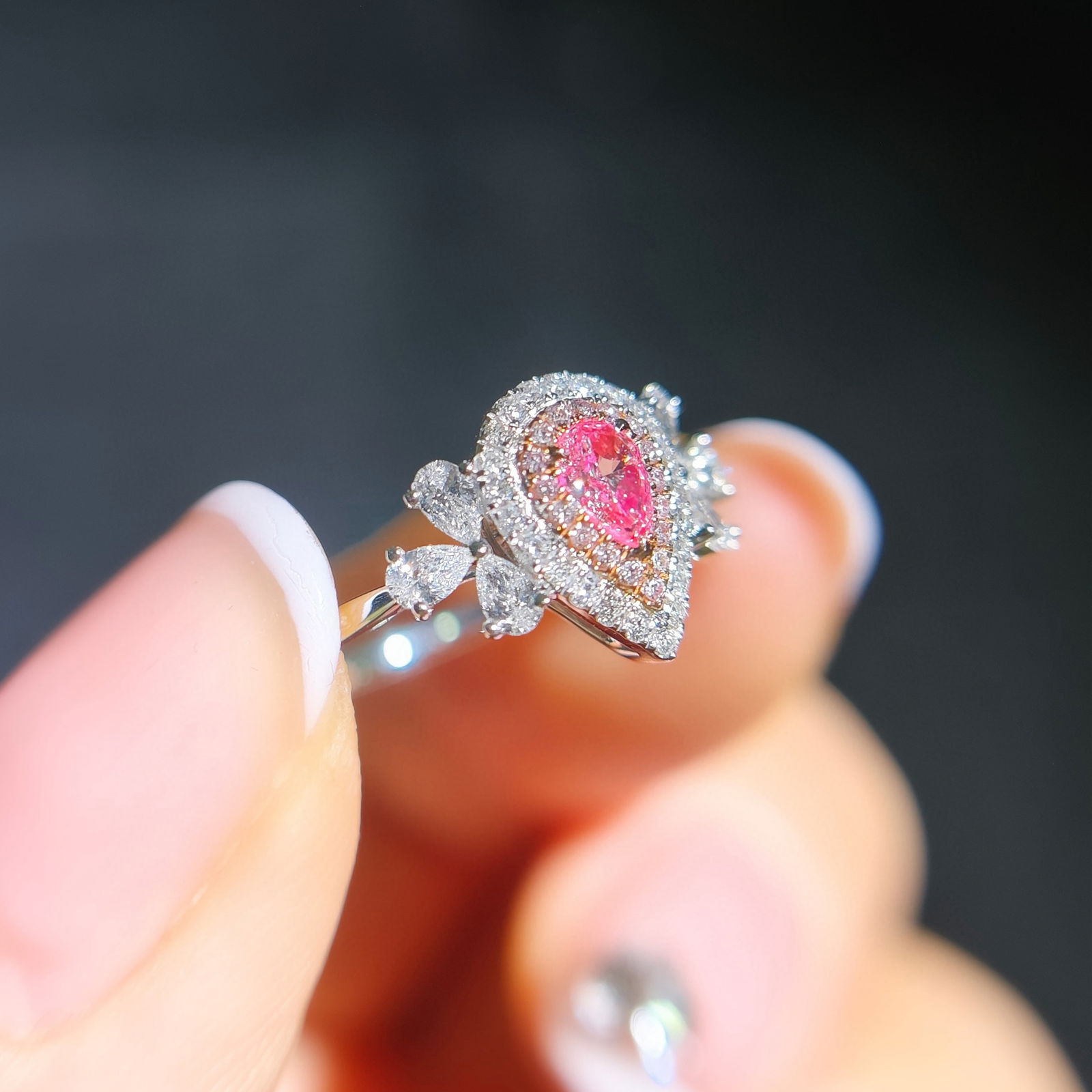 14k Gold 0.51 Ctw Natural Pink Diamond & Diamond Ring - 2