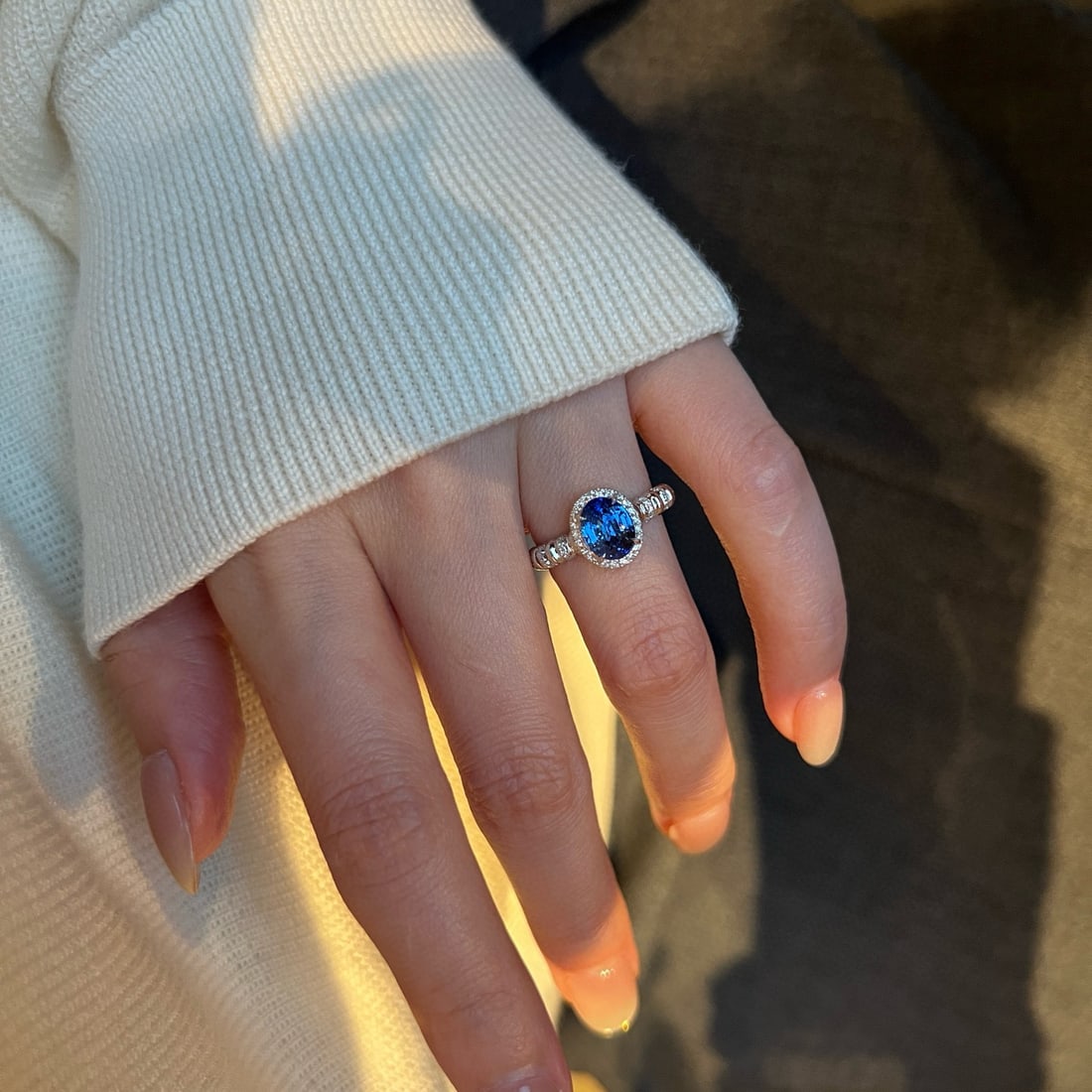 14k Gold 1.84 Ctw Natural Sapphire & Diamond Ring - 4