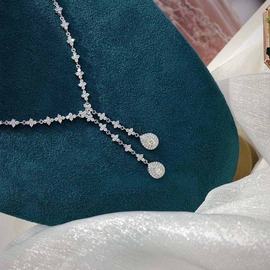 14k Gold 2.63 Ctw Natural H Diamond Necklace - 2