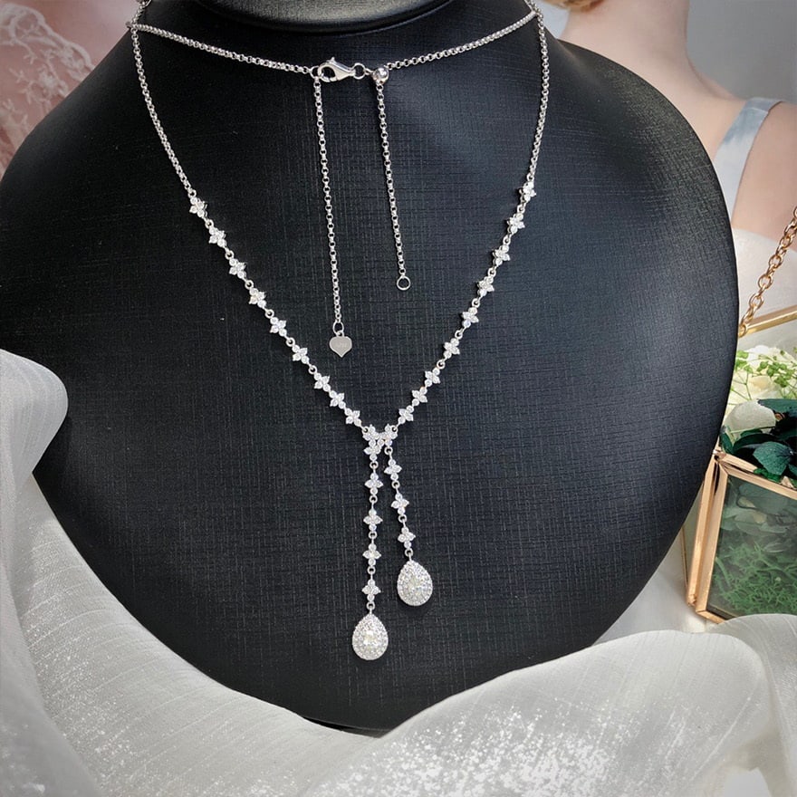 14k Gold 2.63 Ctw Natural H Diamond Necklace - 4