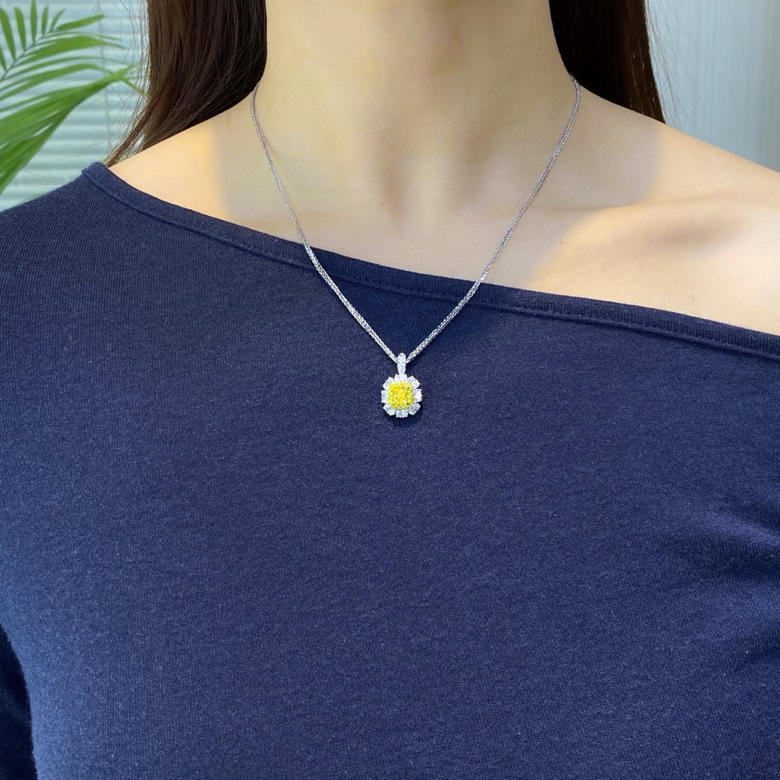 Gia Certified 14k Gold 2.46 Ctw Natural Yellow Diamond & Diamond Ring/pendant( Without Chain ) - 5