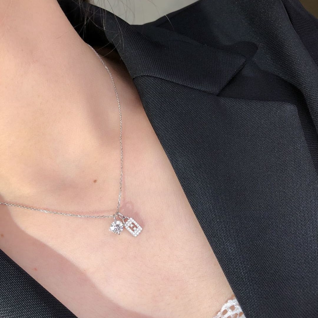 14k Gold 0.5 Ct Natural H Diamond Necklace - 4