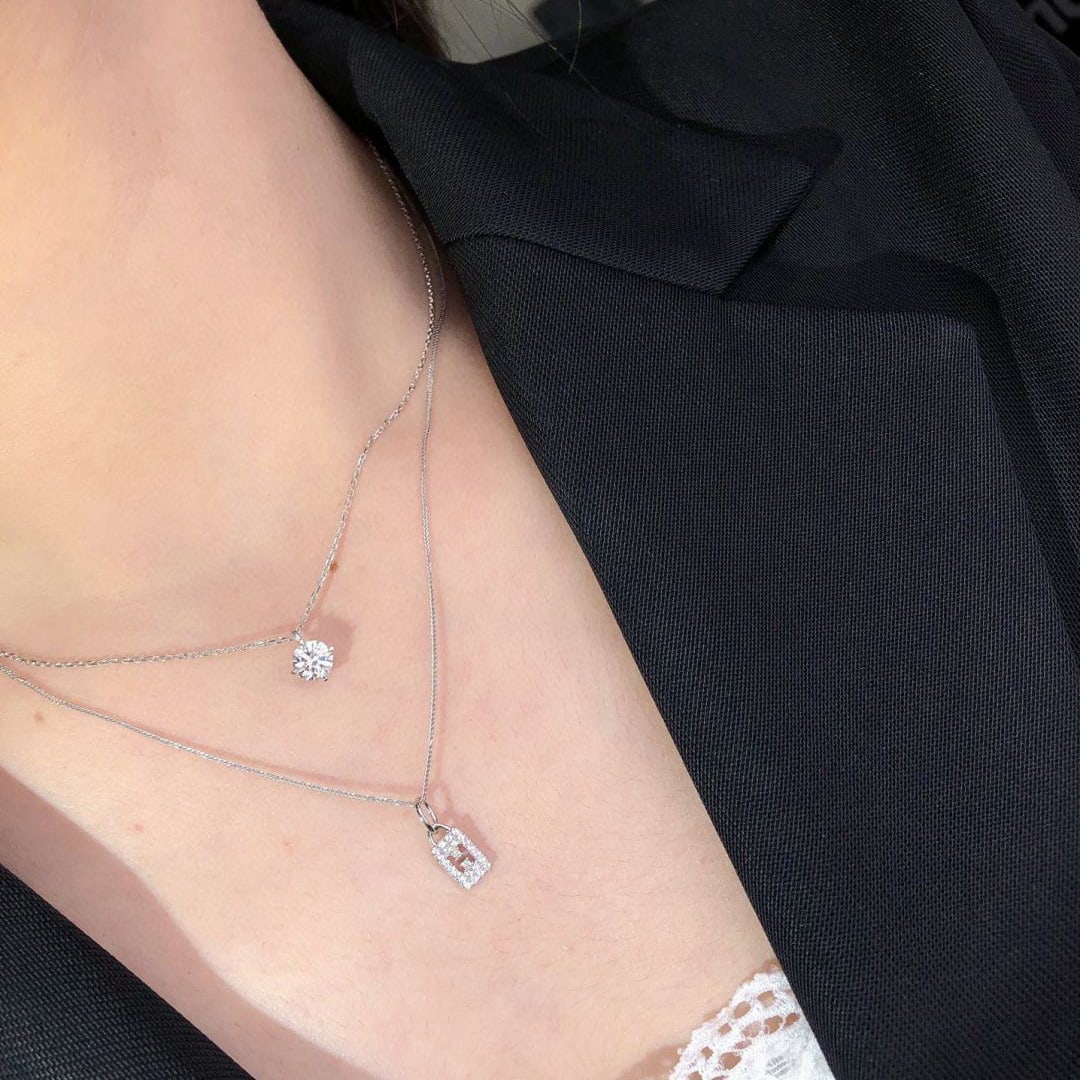 14k Gold 0.5 Ct Natural H Diamond Necklace - 5