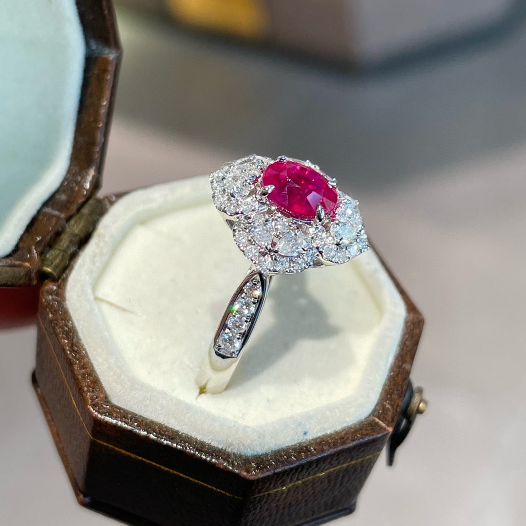 14k Gold 1.1 Ct Natural Ruby & Diamond Ring - 3