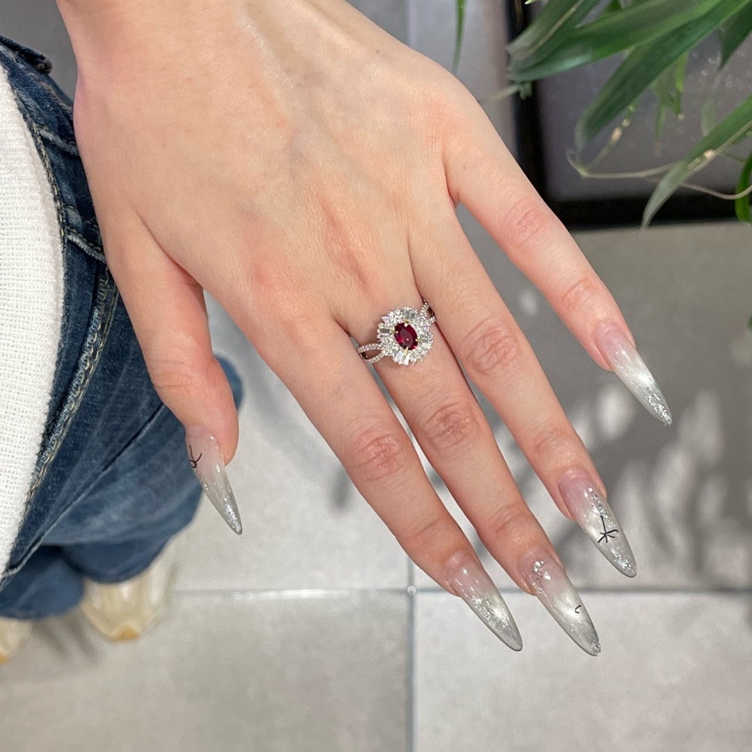 14k Gold 0.70 Ct Natural Ruby & Diamond Ring - 4