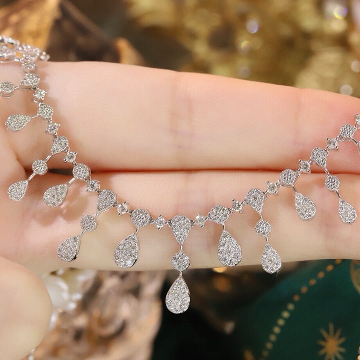 14k Gold 2.7 Ct Natural H Diamond Necklace - 2