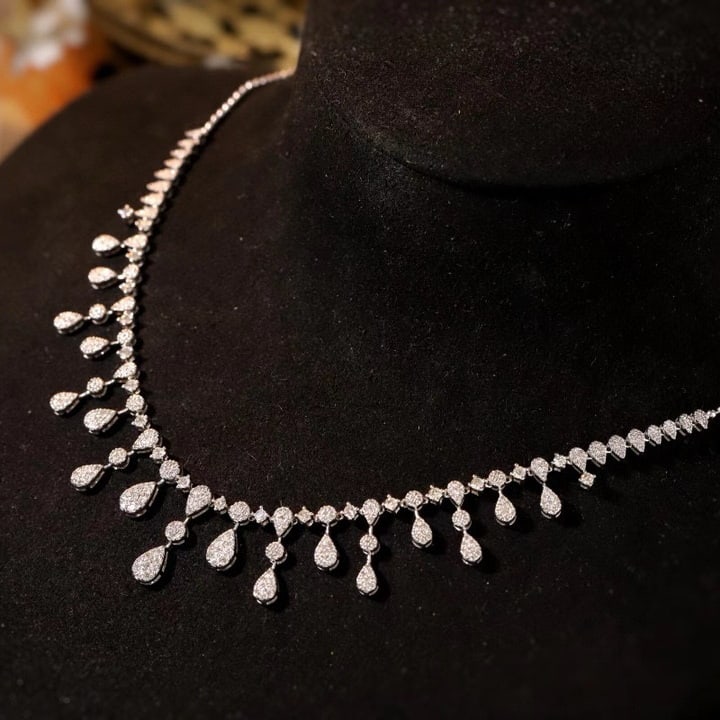 14k Gold 2.7 Ct Natural H Diamond Necklace - 8