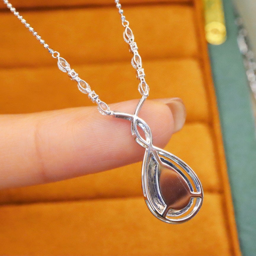 14k Gold 2.10 Ctw Natural Sapphire & Diamond Necklace - 4