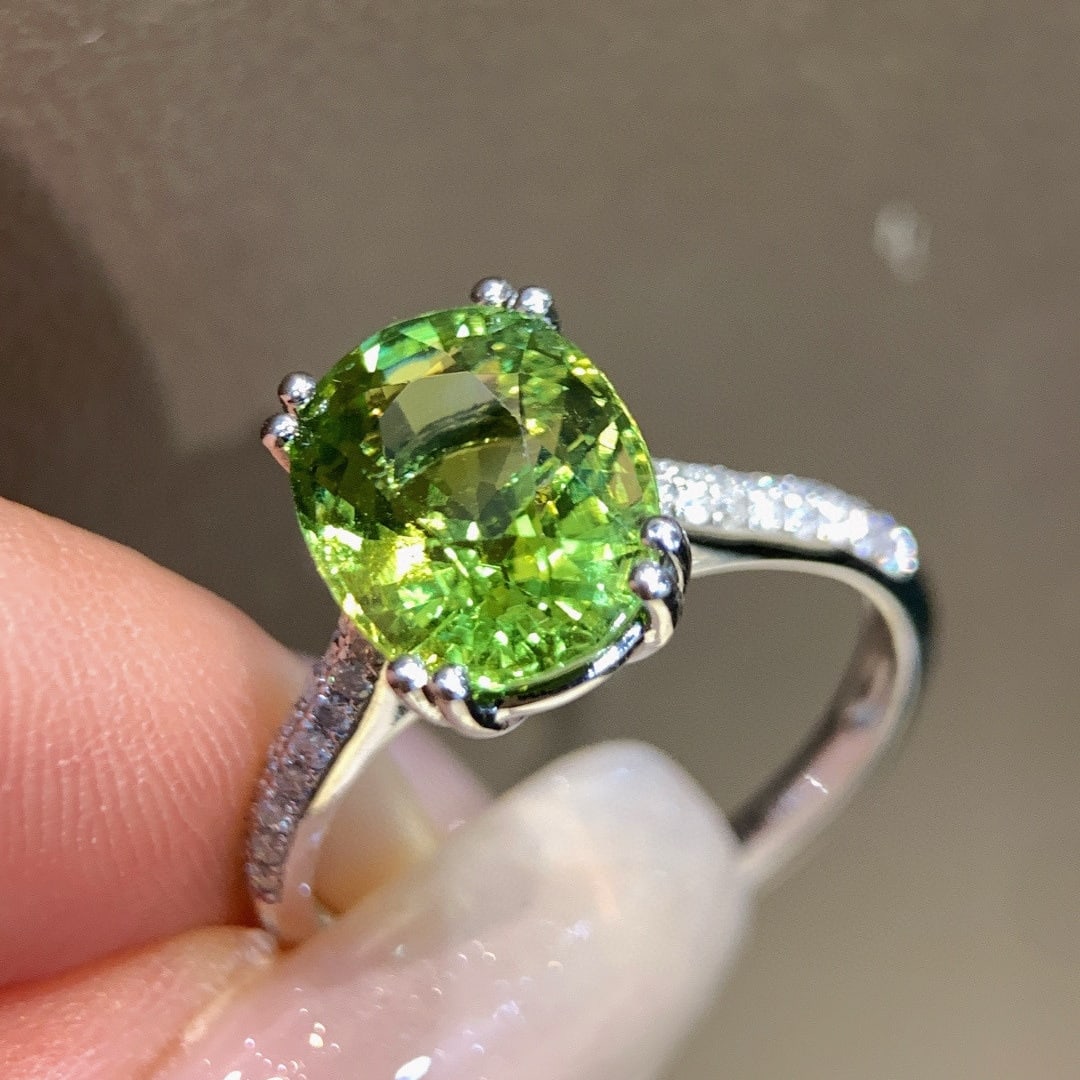 14k Gold 3.39 Ctw Natural Tourmaline & Diamond Ring - 2