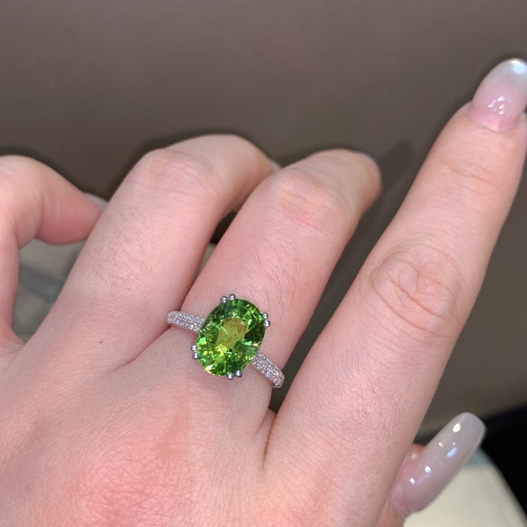 14k Gold 3.39 Ctw Natural Tourmaline & Diamond Ring - 4