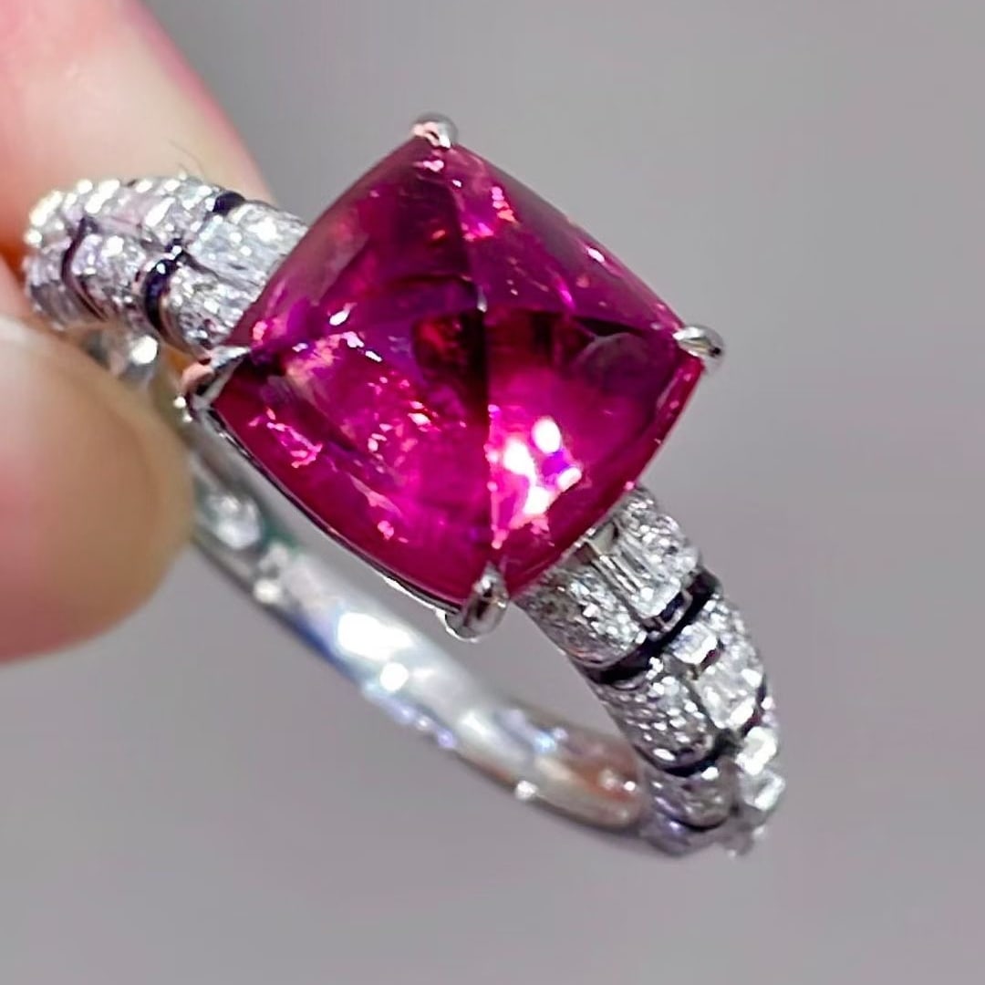 14k Gold 3.35 Ct Natural Tourmaline & Diamond Ring - 3