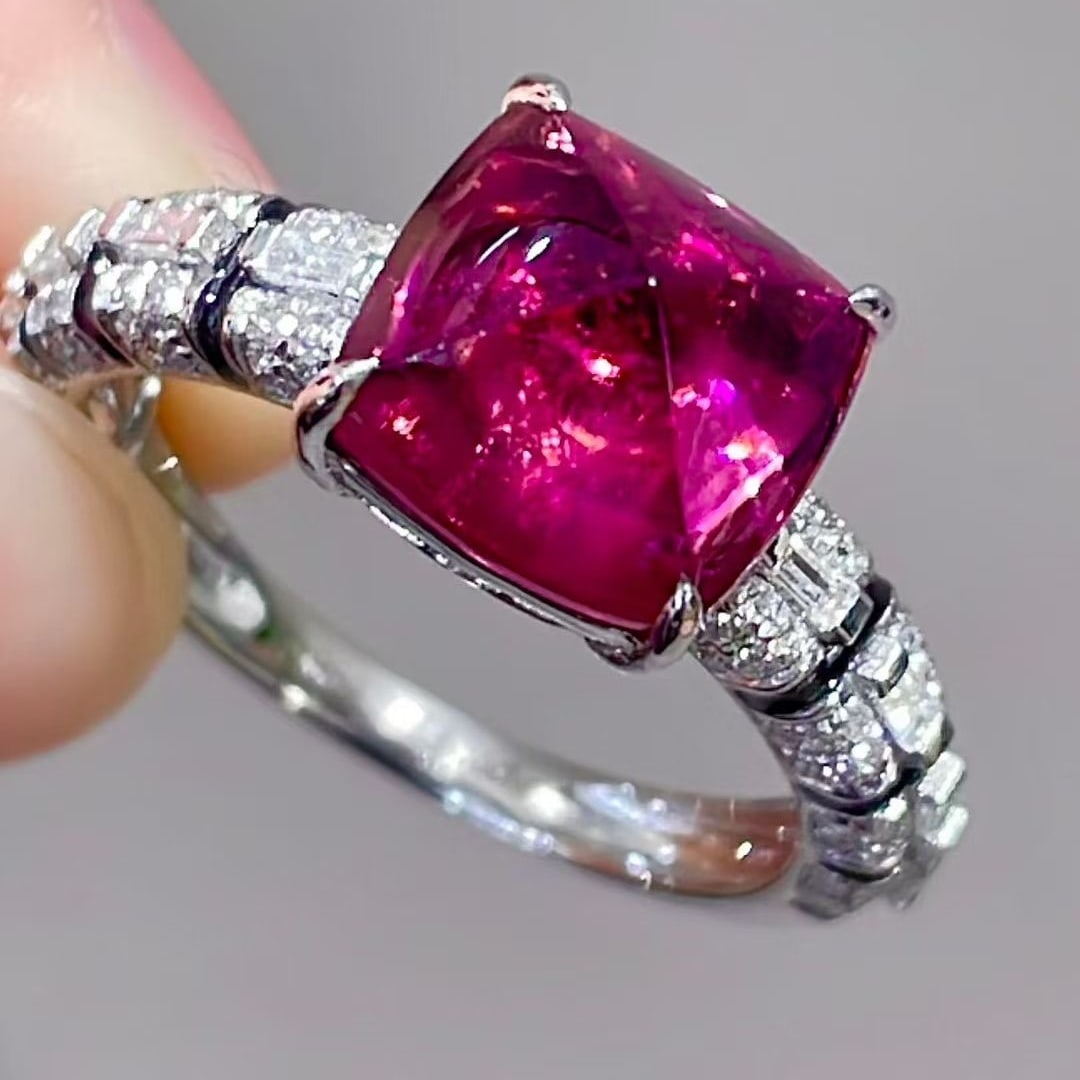 14k Gold 3.35 Ct Natural Tourmaline & Diamond Ring - 5